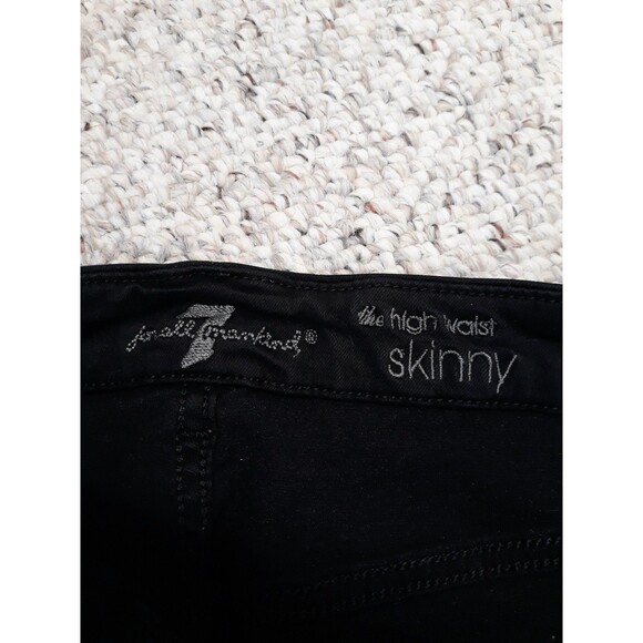 7 For All Mankind The High Waist Skinny Black - Picture 9 of 10